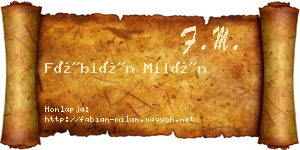 Fábián Milán névjegykártya
