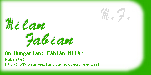 milan fabian business card