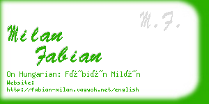 milan fabian business card